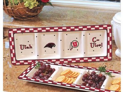 Utah Utes Ceramic Relish Tray