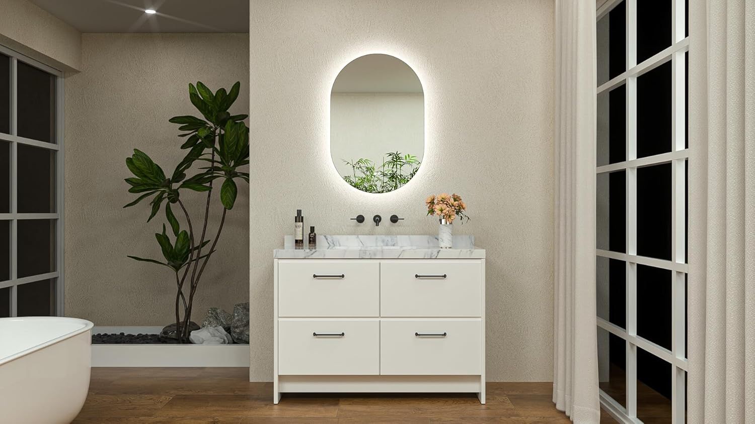 24" x 36" Oval LED Mirror Backlit Bathroom Vanity Mirror