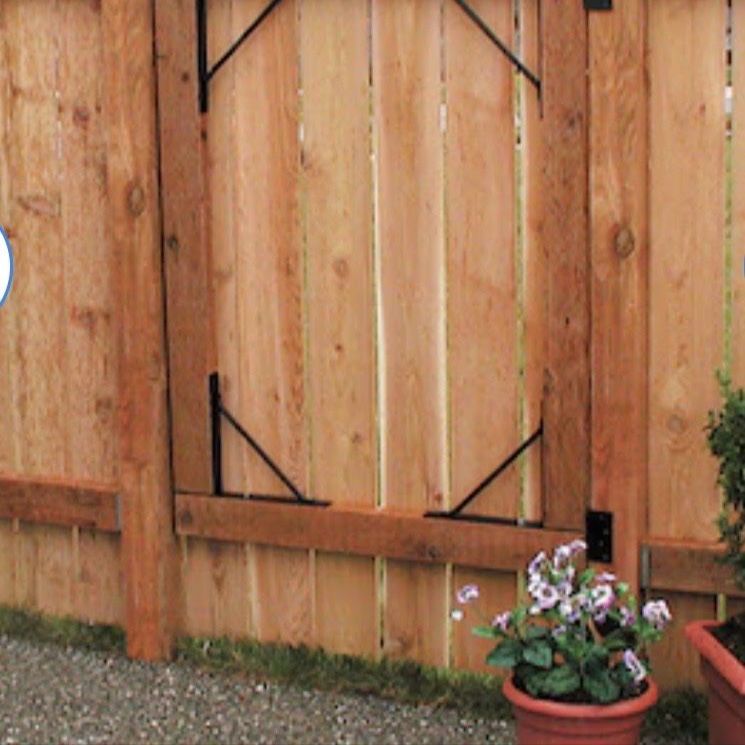 Heavy-Duty Black Metal Gate Corner Brackets and Hinges hardware Set