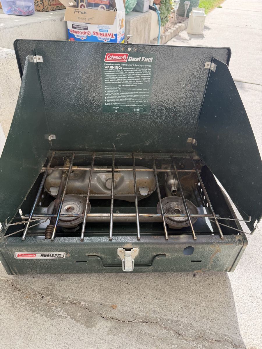 Coleman Dual Fuel Camp Stove 424 Two Burner Portable Camping Stove