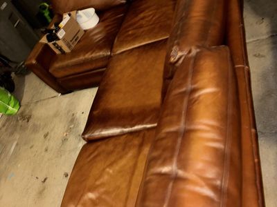 Pottery Barn Premium Leather Sectional--Immaculate