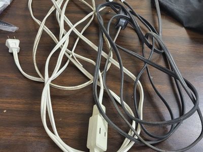 White & Black Electrical Extension Cords - Various Lengths, Used you choose take 1 or both
