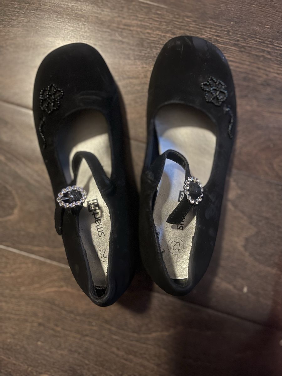 Girls black dress shoes size 12