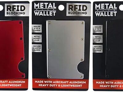 Slim Aluminum Wallet w/ Money Clip (Black)