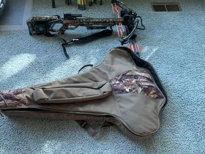Camo Crossbow with Case, Scope, and Arrows