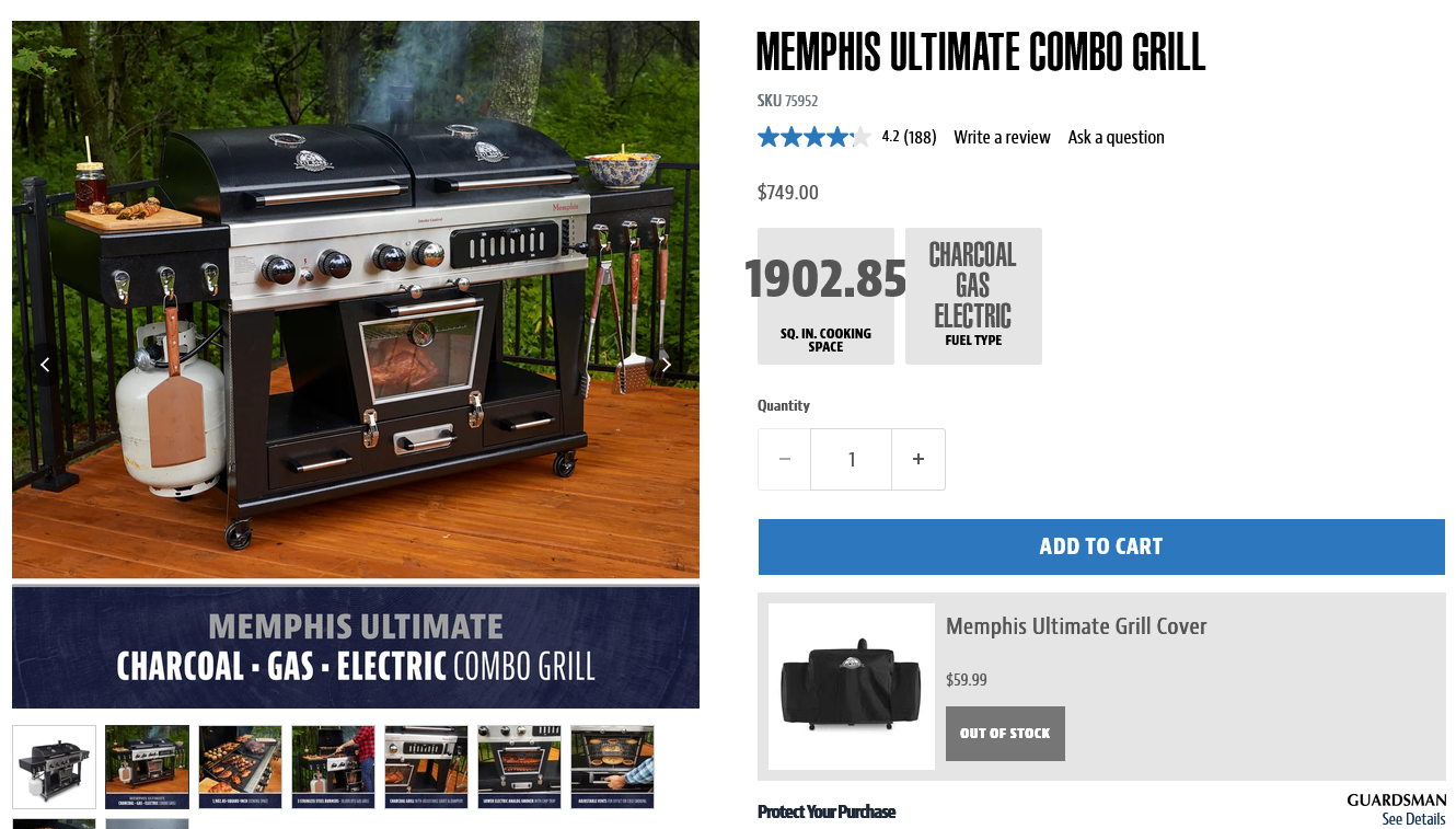 Pit Boss Memphis Ultimate Combo Grill with propain charcoal and electric smoker.