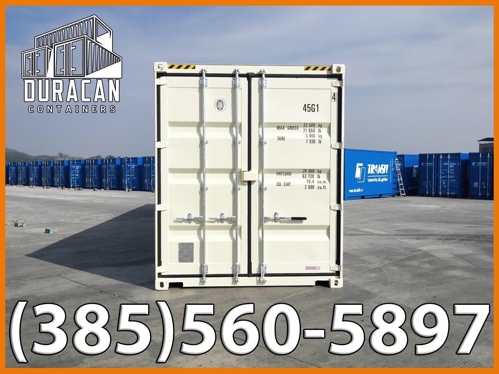 Shipping Container, 40' High Cube, New Single Trip, Storage Box