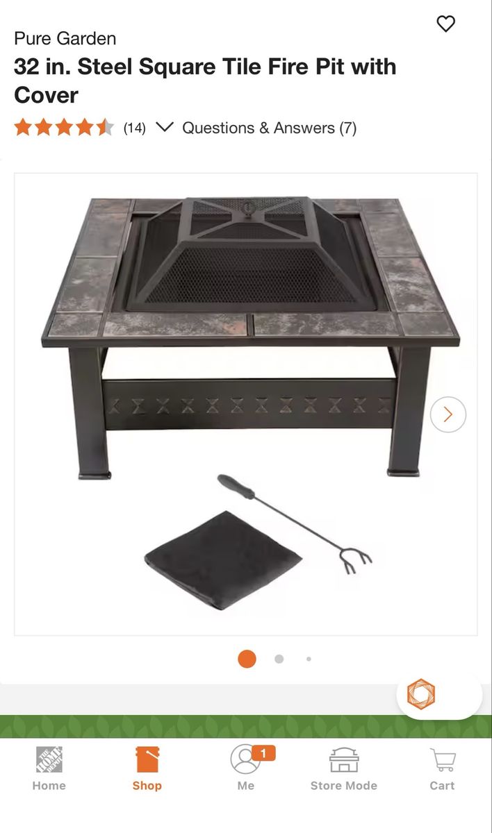 Pure Garden 32 “ Steel Fire Pit