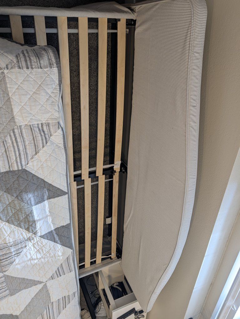 King IKEA Bed Frame with LYNGÖR Foundation