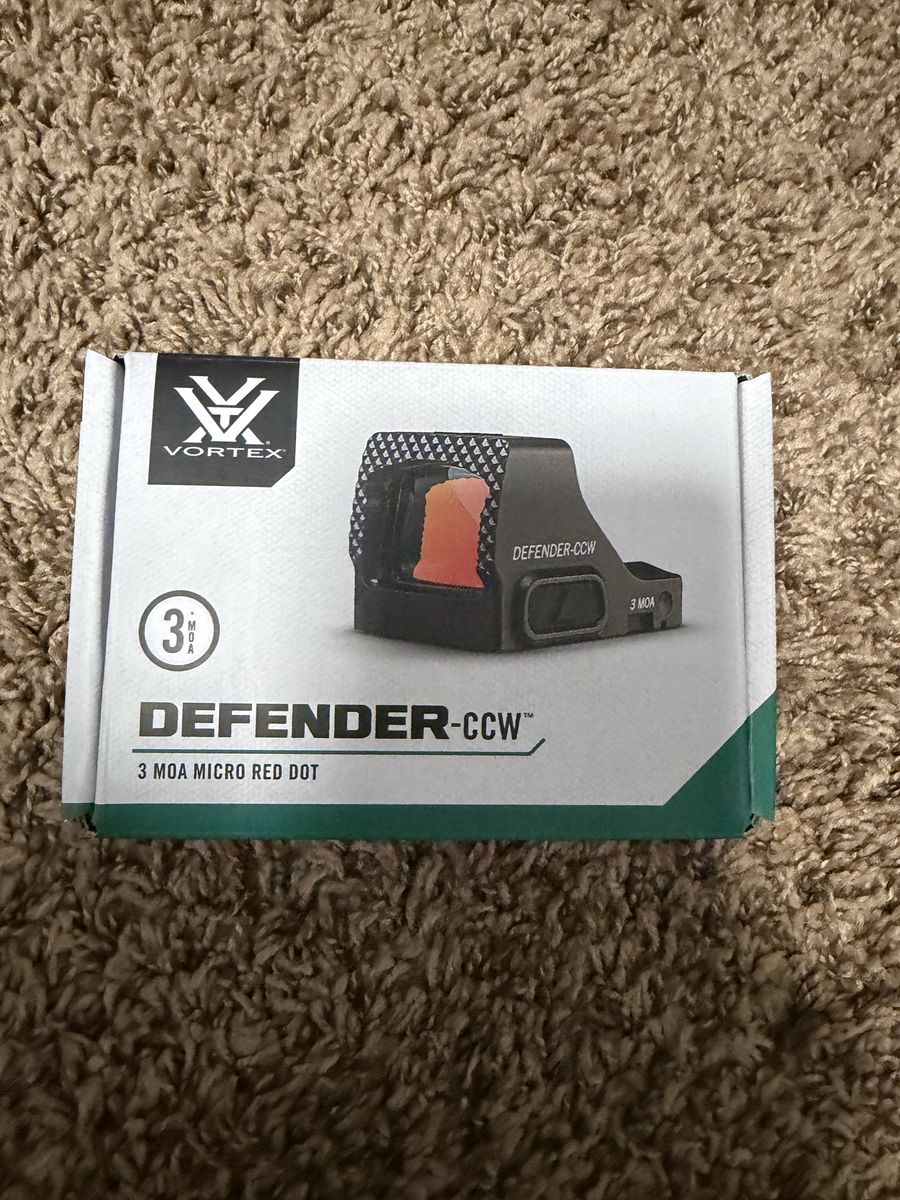 Vortex Defender CCW 3 MOA Micro Red Dot Sight - New in Box with Accessories