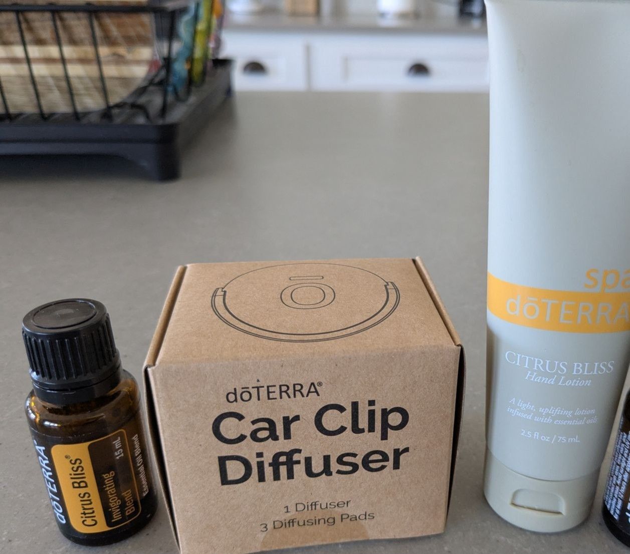Doterra oil, lotion, and car clip diffuser set, new