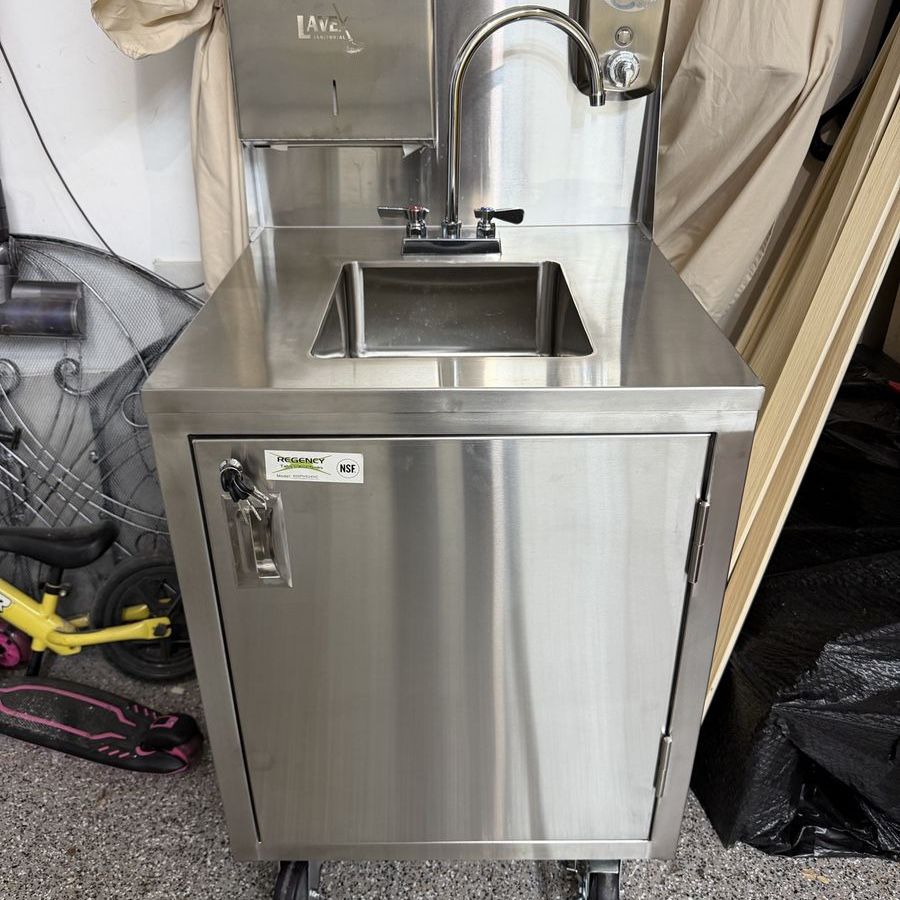 Portable Sink Cart w/ Hot and Cold Water