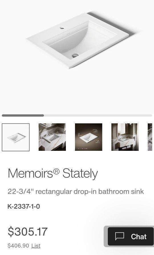 Kohler Bathroom Sink 22” White (K-2337-1-0)