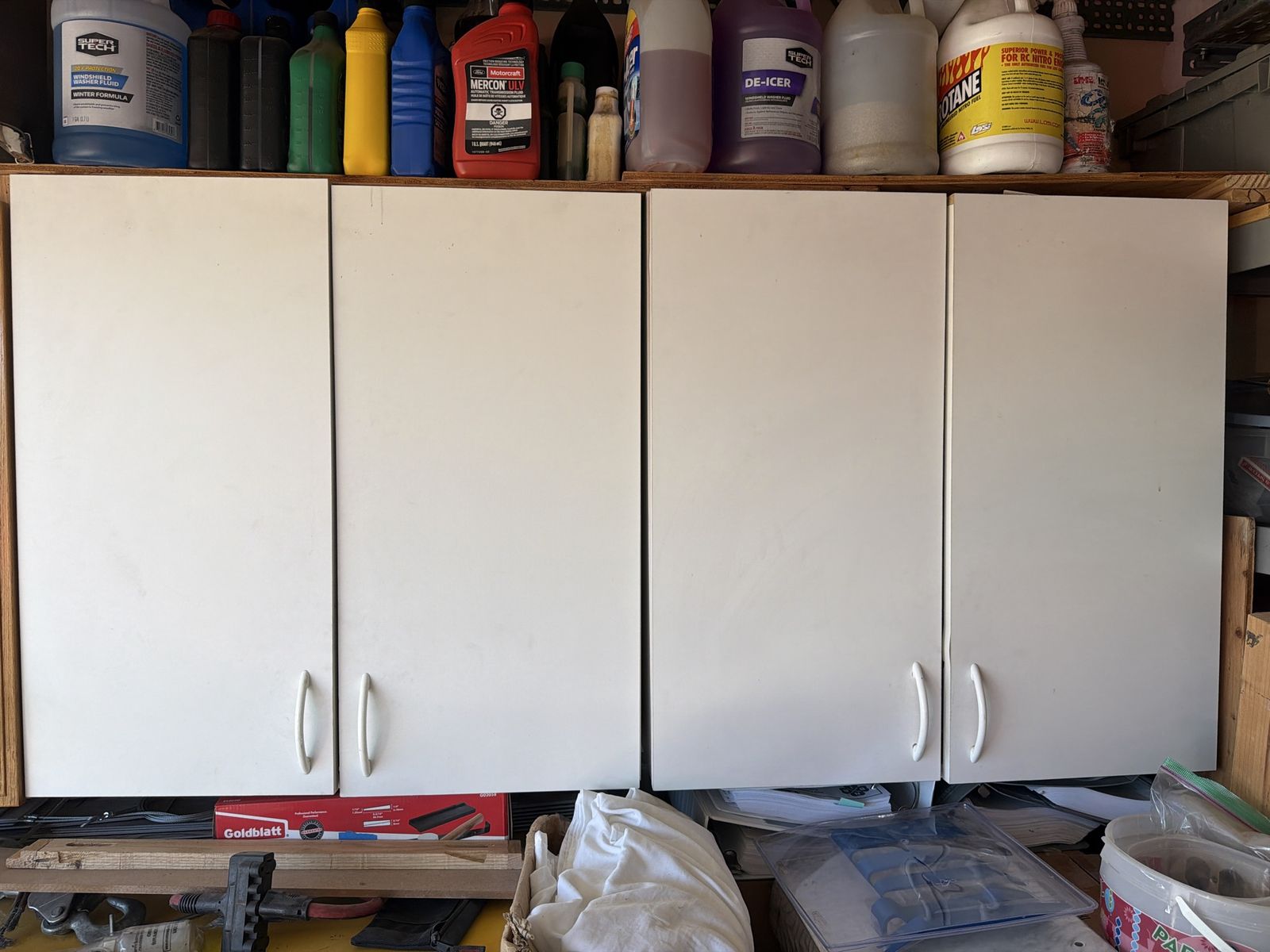 White Wall Cabinets Storage Set.