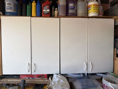 White Wall Cabinets Storage Set.