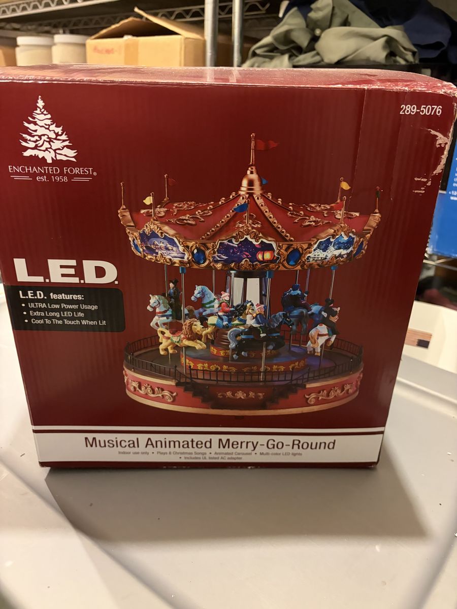Enchanted Forest Village Musical Animated Merry-Go-Round