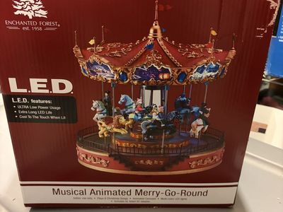 Enchanted Forest Village Musical Animated Merry-Go-Round