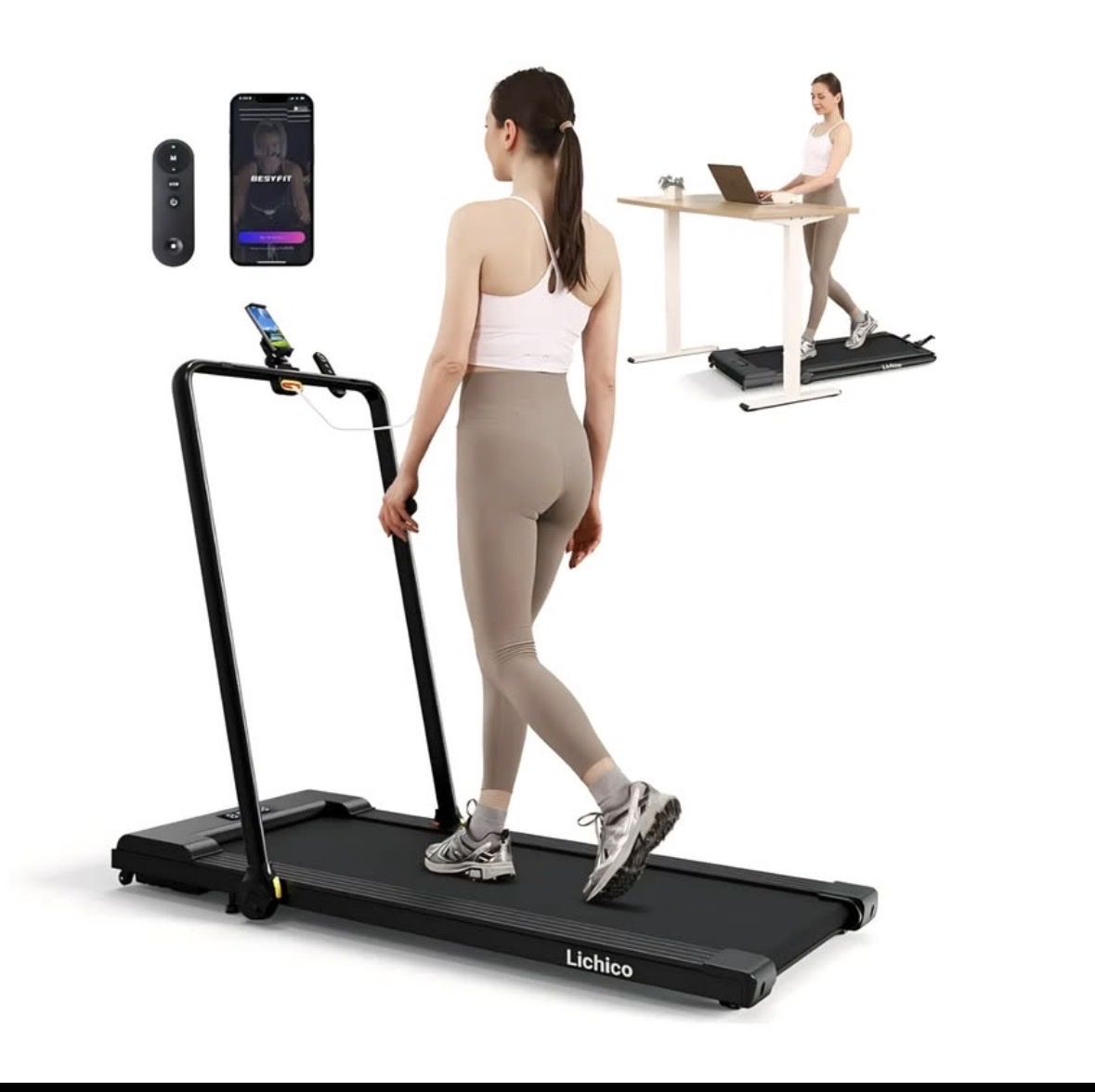 Walking Pad Under Desk, 2 in 1 Portable Folding Treadmill