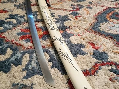 White saya katana sword