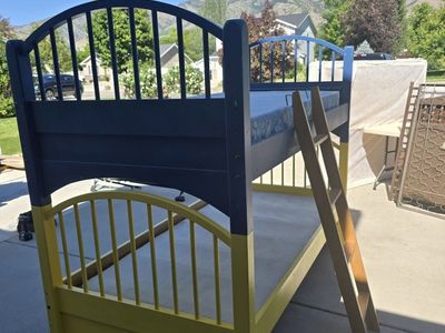 Yellow & Blue Wooden Bunk Beds - Great for Kids Room