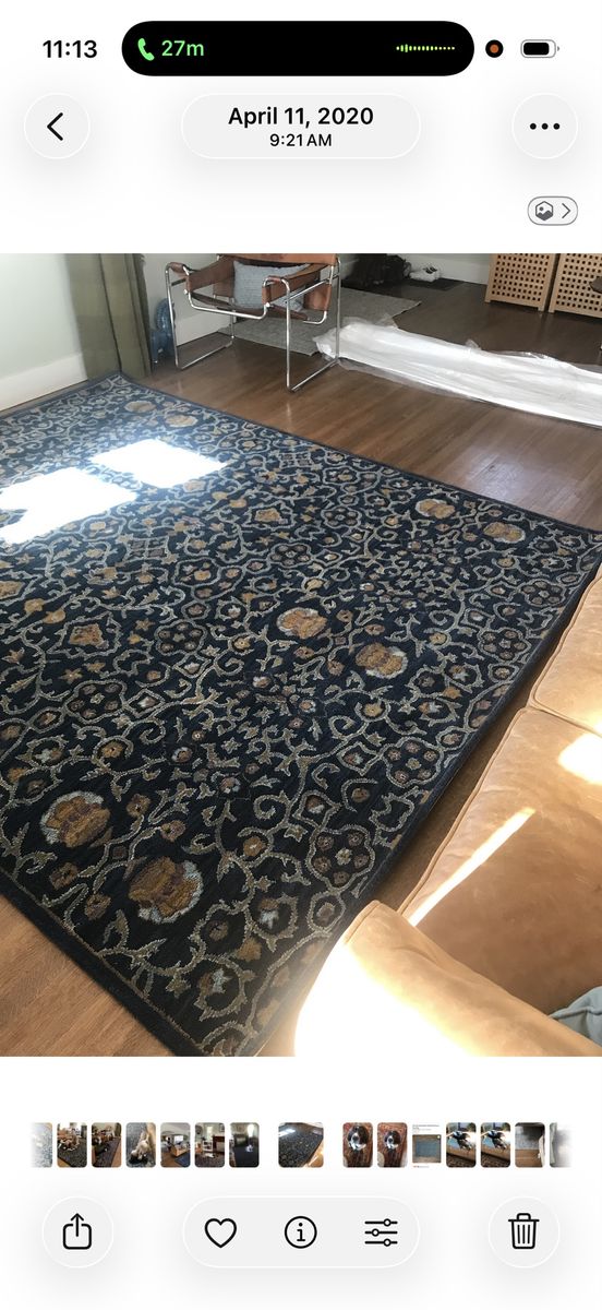 Bashian Wilshire HG131 Wool Area Rug Navy 8x10 (7.9x9.9)