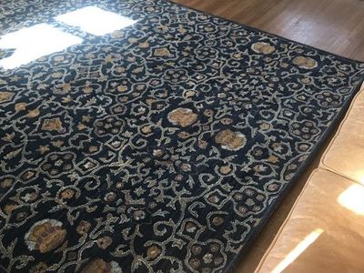Bashian Wilshire HG131 Wool Area Rug Navy 8x10 (7.9x9.9)