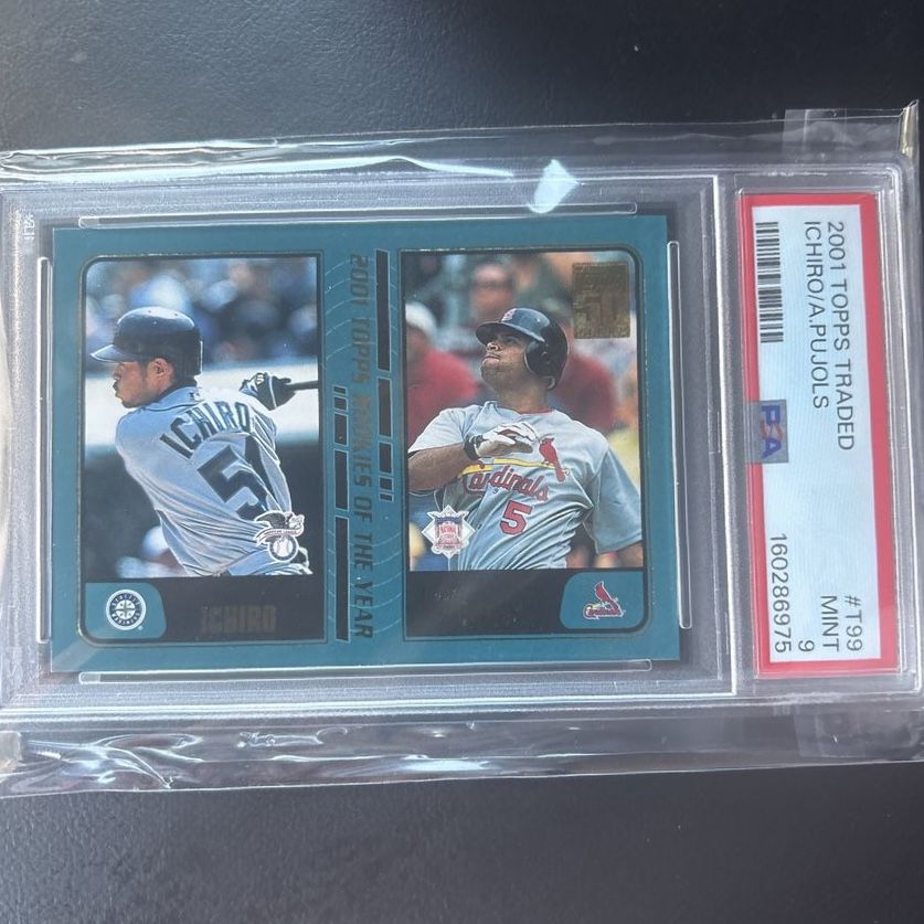 ICHIRO & PUJOLS ROOKIE CARD PSA 9
