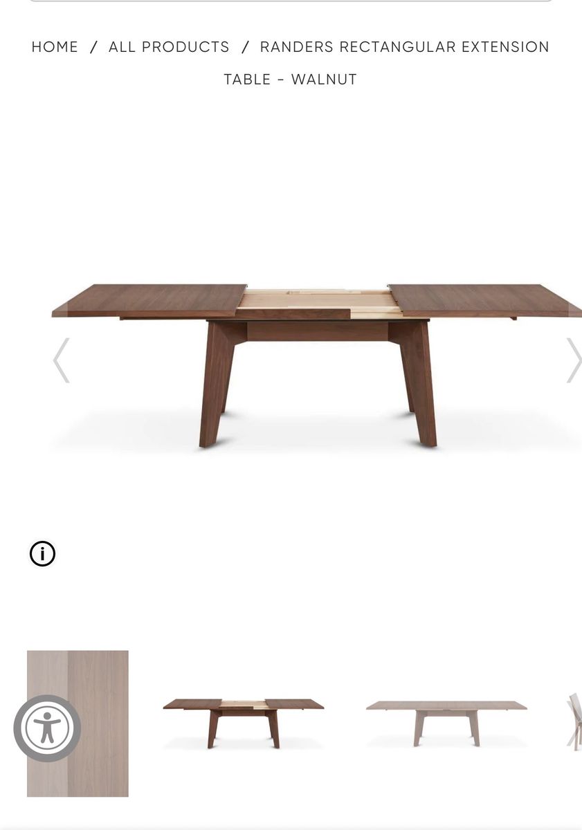 RANDERS RECTANGULAR EXTENSION TABLE - WALNUT