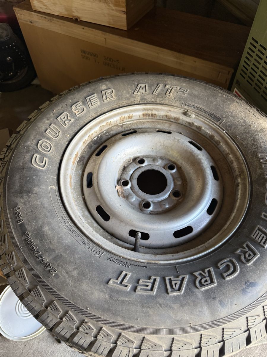 4 Cooper Discoverer A/T 245/75R16 Tires on Steel Wheels – Great Tread $450 OBO