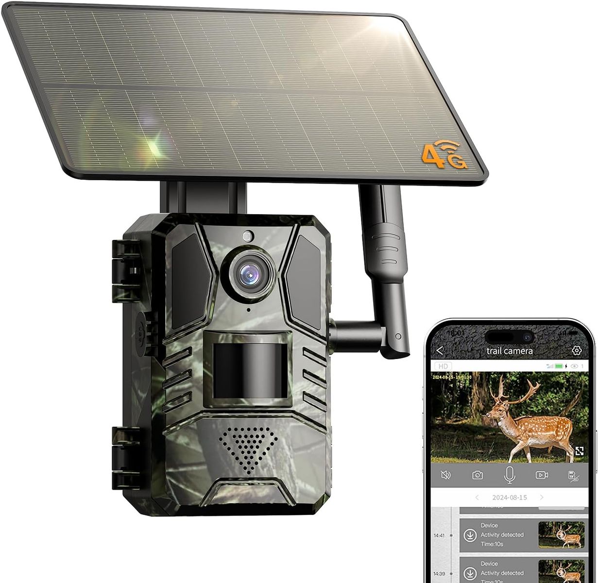 NEW Trail Camera, 2k HD Live View Cellular with Built-in SIM Card 4G Unlimited Data Plan Game Cameras with Night Vision Motion