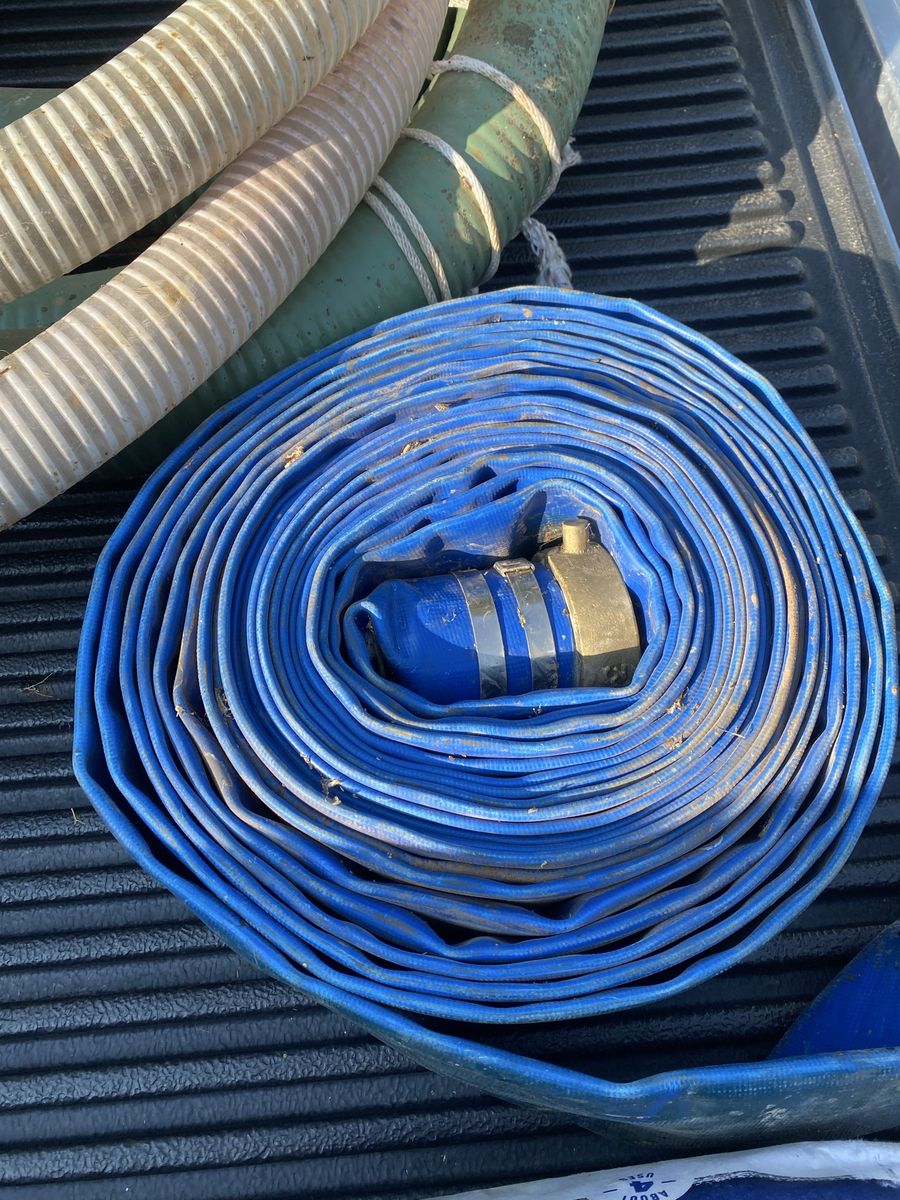 Used Blue Discharge Hose and Intake Hoses