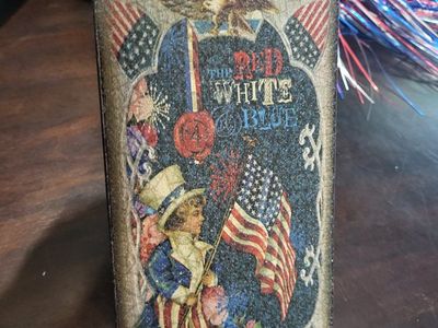 Vintage Style "The Red, White & Blue" Patriotic Decorative Box/Plaque