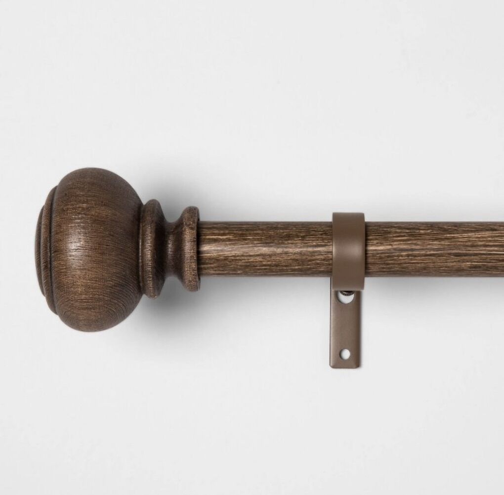 Wood Knob Curtain Rod