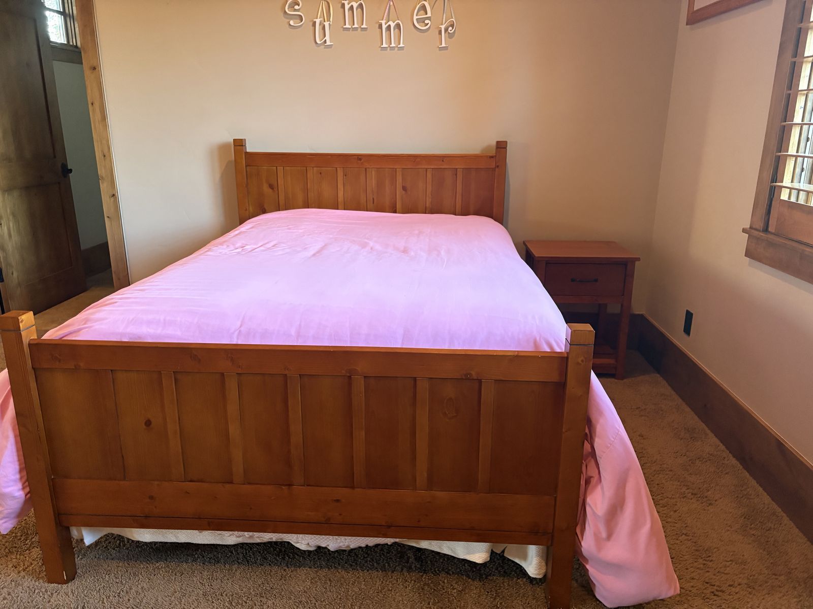 Pottery Barn Full bed and dresser with Serta mattress and Berg Dresser
