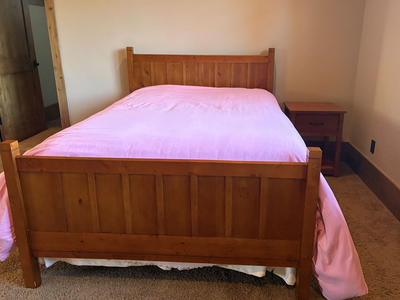 Pottery Barn Full bed and dresser with Serta mattress and Berg Dresser