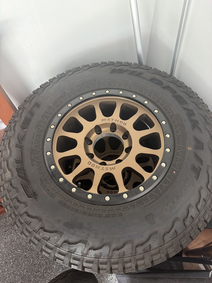 Method Race Wheels (Bronze) with Falken Wildpeak A/T LT285/75R18 Tires - Approx. 3K Miles - Excellent Condition