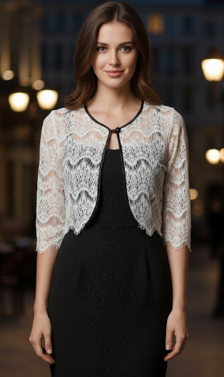 H&M size 12 Strapless mini dress with lace bolero/