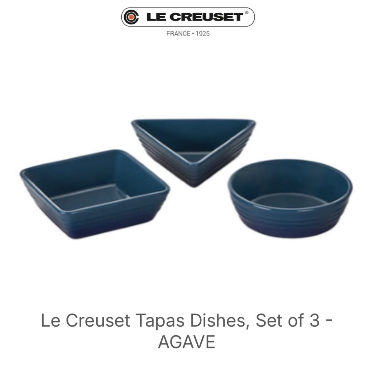 Le Creuset Set Of 3 Tapas Dishes - Agave/Teal Blue
