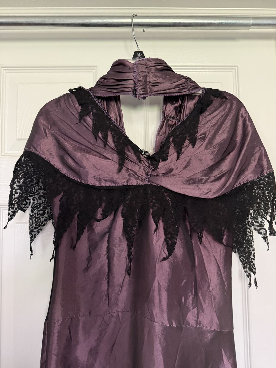 Mysterious Maiden Adult Halloween Costume Purple/Black Lace Size S/M