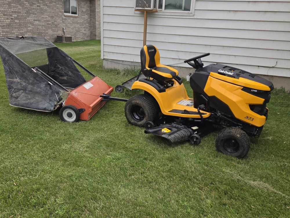 Cub Cadet XT1 LT46 Riding Lawn Mower with Kohler 22HP Engine & Lawn Sweeper Attachment