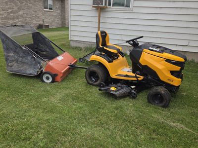 Cub Cadet XT1 LT46 Riding Lawn Mower with Kohler 22HP Engine & Lawn Sweeper Attachment