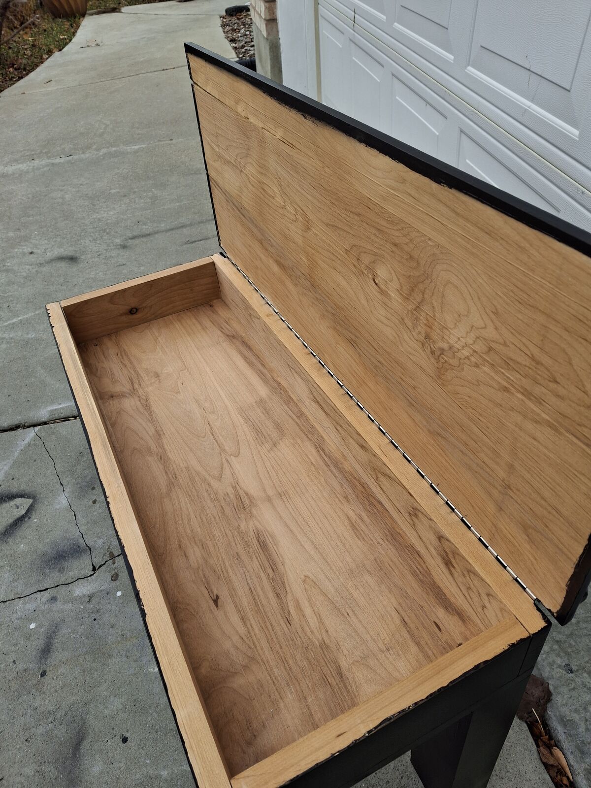 handmade large black piano bench