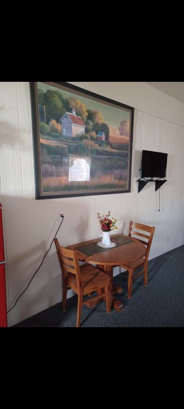 Oak Drop-Leaf Dining Table with 2 Chairs - Compact Kitchen/Dinette Set. Great for a small apartment or RV