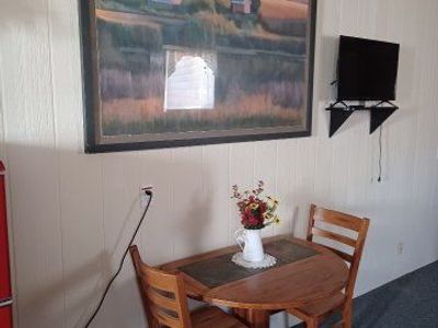 Oak Drop-Leaf Dining Table with 2 Chairs - Compact Kitchen/Dinette Set. Great for a small apartment or RV