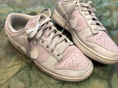 Nike Dunk Low Pink/White Leather Sneakers - Women's 7