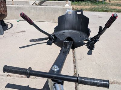 Go-kart Hoverboard Attachment - Adjustable Length, Steering Handles, Front Wheel
