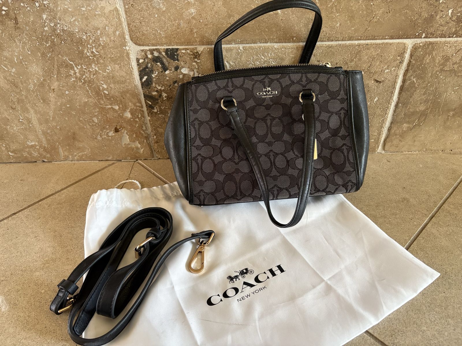 Coach Brooke Carryall Bag Gray Signature Canvas