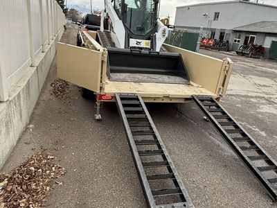 Bobcat CTL Track Loader and Dump Trailer Combo. 7 by 14 Dump