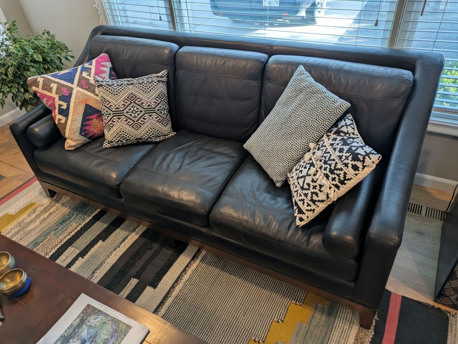 Black Leather Couch - EXCELLENT CONDITION