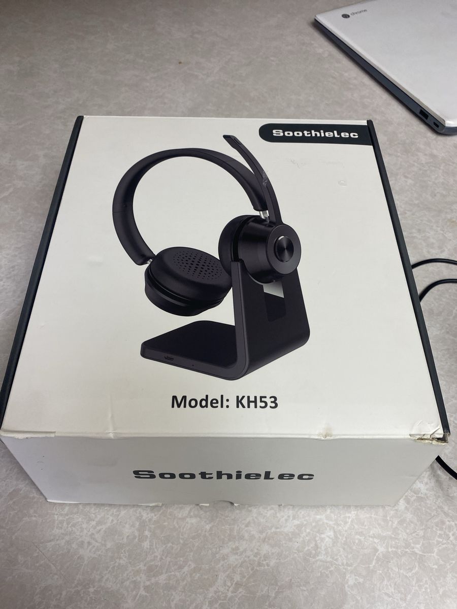 Soothielec KH53 Wireless Bluetooth Headset with Charging Base and Microphone